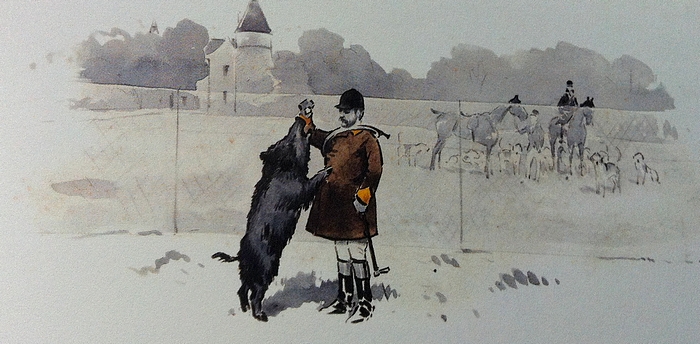 Rallye Bon Courage - Illustration tirée de l'ouvrage La Vénerie française contemporaine (1914) - Le Goupy (Paris)